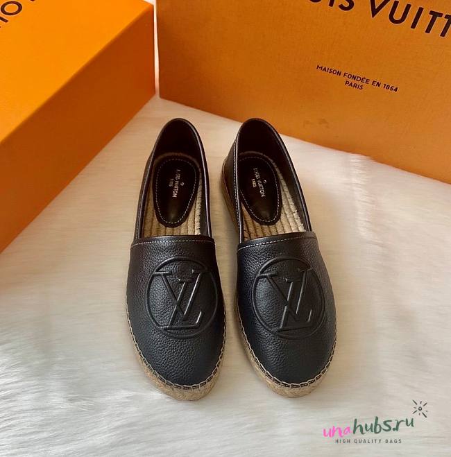 Louis Vuitton espadrillers black raffia - 1