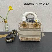 Dior lady raffia small gray bag  - 3