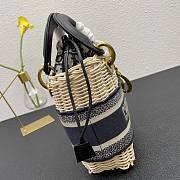 Dior lady raffia small blue bag - 2