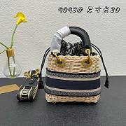 Dior lady raffia small blue bag - 6