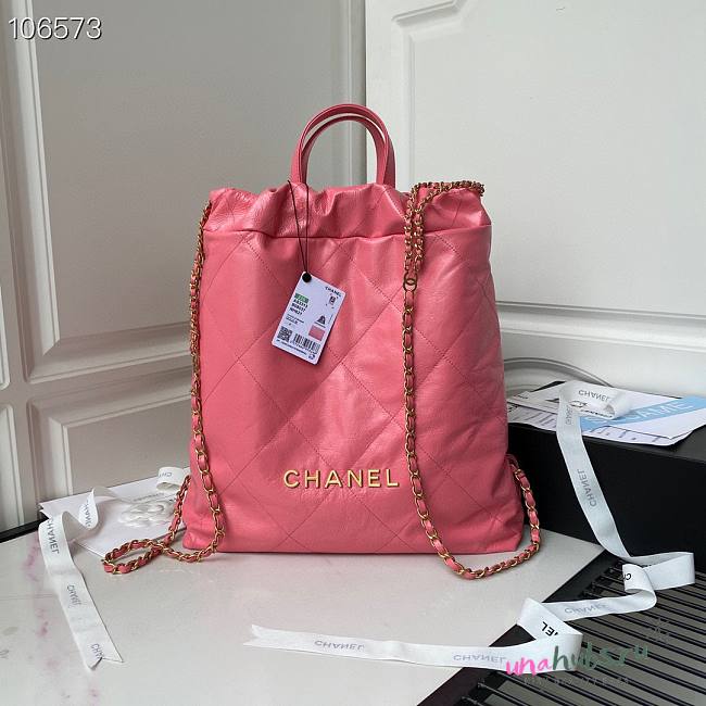 Chanel backpack pink leather AS3133 - 1