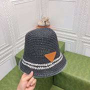 Prada round hat grey/ beige/ white - 5