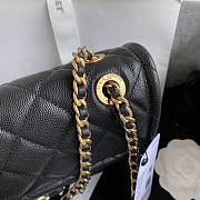 Chanel flap bag caviar leather gold hardware  - 3