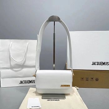 JACQUEMUS Le Carinu white leather shoulder bag