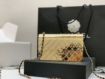 Chanel metallic flap bag 18cm 