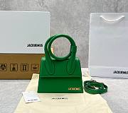 Jaquemus Le Chiquito tote bag green leather 18cm - 1