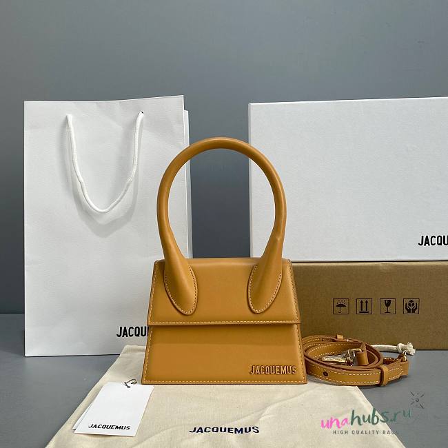 Jacquemus mini tote bag yellow leather 18cm - 1