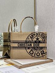 DIOR Book Tote Medium Beige Jute Canvas 36cm - 1