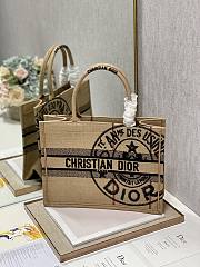 DIOR Book Tote Medium Beige Jute Canvas 36cm - 6