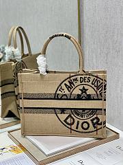 DIOR Book Tote Medium Beige Jute Canvas 36cm - 4