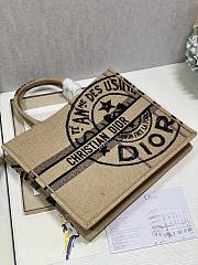 DIOR Book Tote Large Beige Jute Canvas 41cm - 3