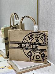 DIOR Book Tote Large Beige Jute Canvas 41cm - 4