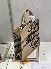 DIOR Book Tote Large Beige Jute Canvas 41cm - 6