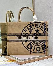 DIOR Book Tote Large Beige Jute Canvas 41cm - 1