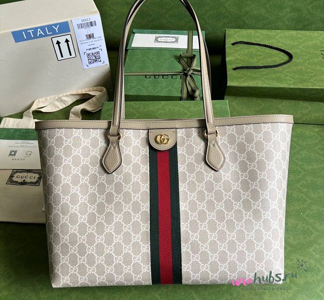 Gucci tote shopping bag beige & white bag - 1