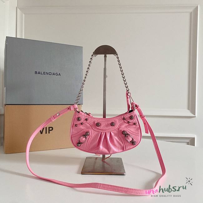 Balenciaga Pink Mini Le Cagole Chain Bag - 1