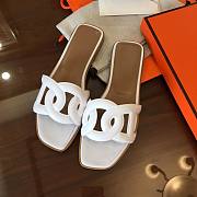 Hermes slippers white 01 - 1