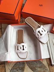 Hermes slippers white 01 - 5