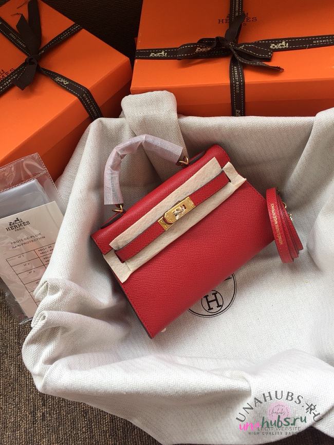 Hermes Kelly Mini Red leather - 1