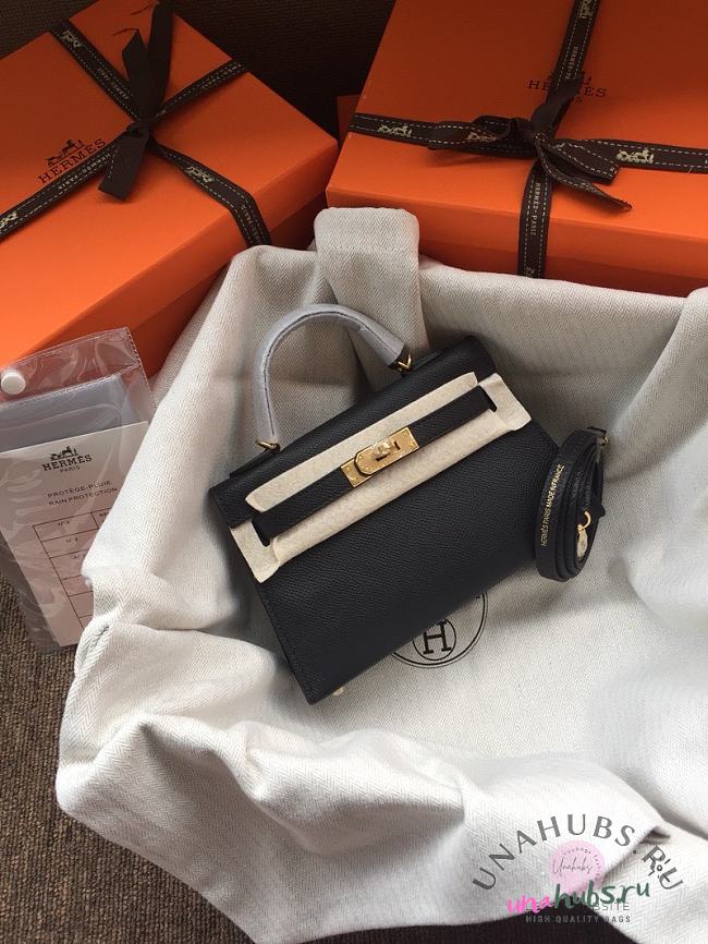 Hermes Kelly Mini Black Leather - 1