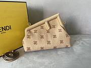 Fendi first medium beige embroidery bag - 1