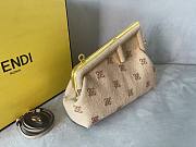 Fendi first medium beige embroidery bag - 4