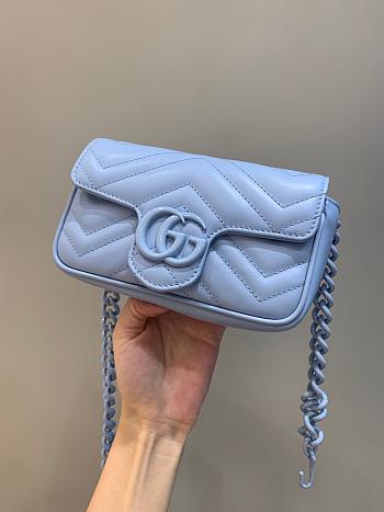 Gucci GG Marmont blue belt bag