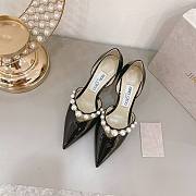 Jimmy Choo Patent Black Leather Pearl Aurelie 65 - 2