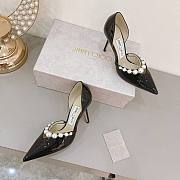 Jimmy Choo Patent Black Leather Pearl Aurelie 65 - 3