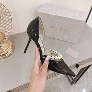 Jimmy Choo Patent Black Leather Pearl Aurelie 65 - 6