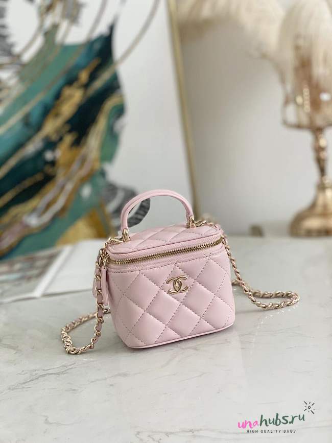 Chanel case pink handle leather bag - 1