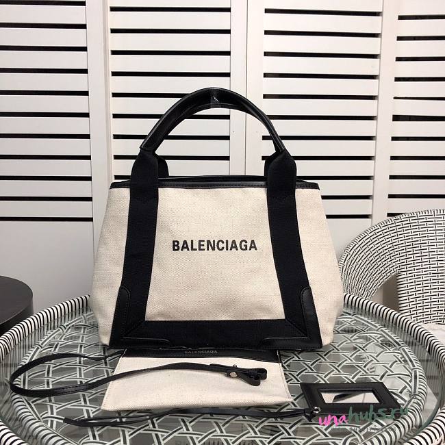 Balenciaga Cream Black Cabas 30  - 1