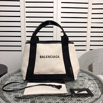 Balenciaga Cream Black Cabas 30 