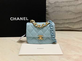 Chanel 19 mini blue bag