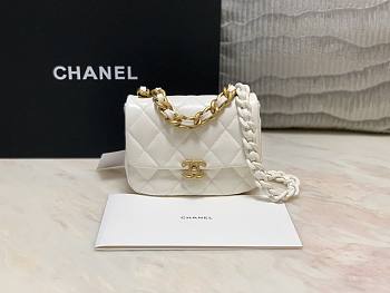 Chanel 19 mini white bag