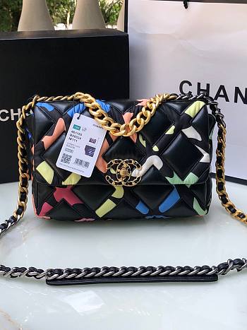 Chanel 19 colorful black leather 26cm