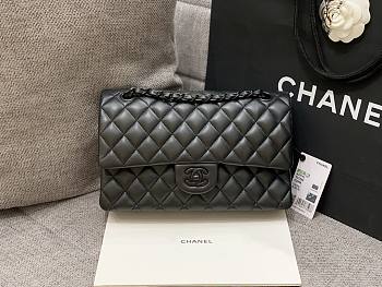 Chanel flap bag all black medium size 25