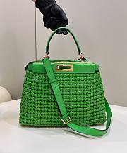 Peekaboo woven green large bag   - 1