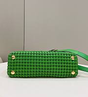 Peekaboo woven green large bag   - 3