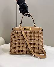 Peekaboo woven beige large bag - 1