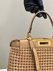 Peekaboo woven beige large bag - 2