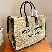 YSL raffia tote shopping bag - 4