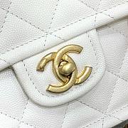 Chanel white leather flap bag - 4