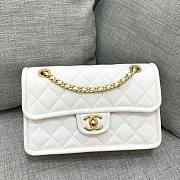 Chanel white leather flap bag - 6