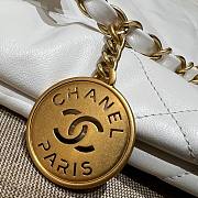 Chanel white leather tote shopping bag - 6