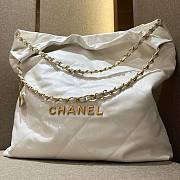 Chanel white leather tote shopping bag - 5