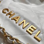 Chanel white leather tote shopping bag - 3