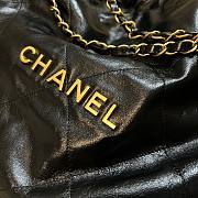 Chanel black leather tote shopping bag - 3