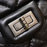 Chanel all black 2.55 medium size leather bag - 4