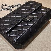 Chanel all black 2.55 medium size leather bag - 5